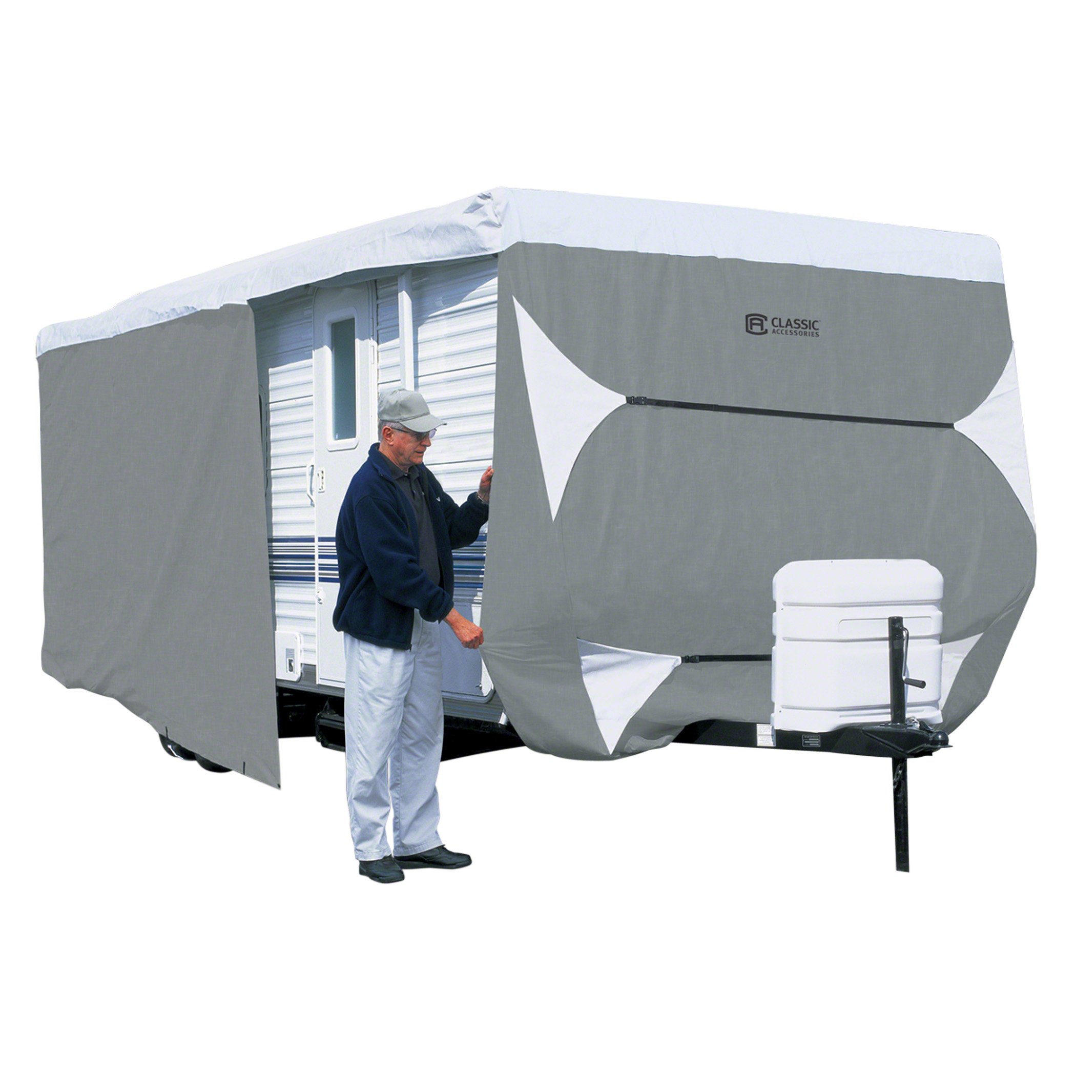 Classic Accessories Over Drive PolyPRO3 Deluxe RV Cover for Travel Trailers & Toy Haulers (27'-30') - Waterproof, UV-Resistant Camper Cover for Outdoor Storage & Travel Protection