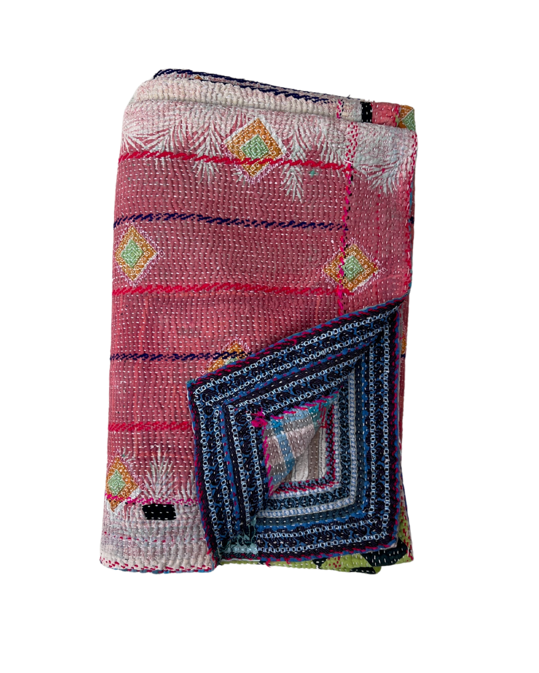 Premium Heavyweight Kantha Quilt No. 772 - Handmade Cotton Patchwork Bedspread for Cozy Home Decor, Winter Warmth & Bohemian Style Bedroom