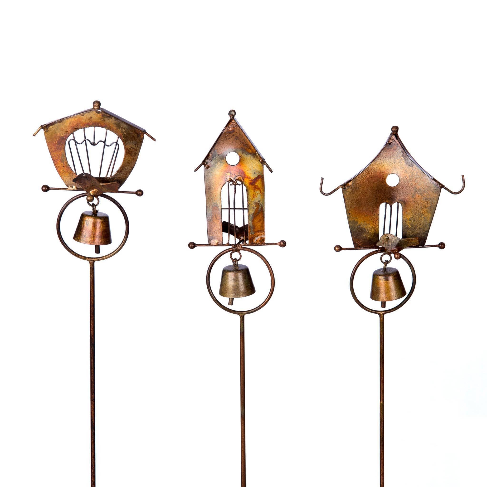 3 Pack Bird House Garden Stakes - Outdoor Decorative Yard Art for Garden, Lawn, and Patio Decor