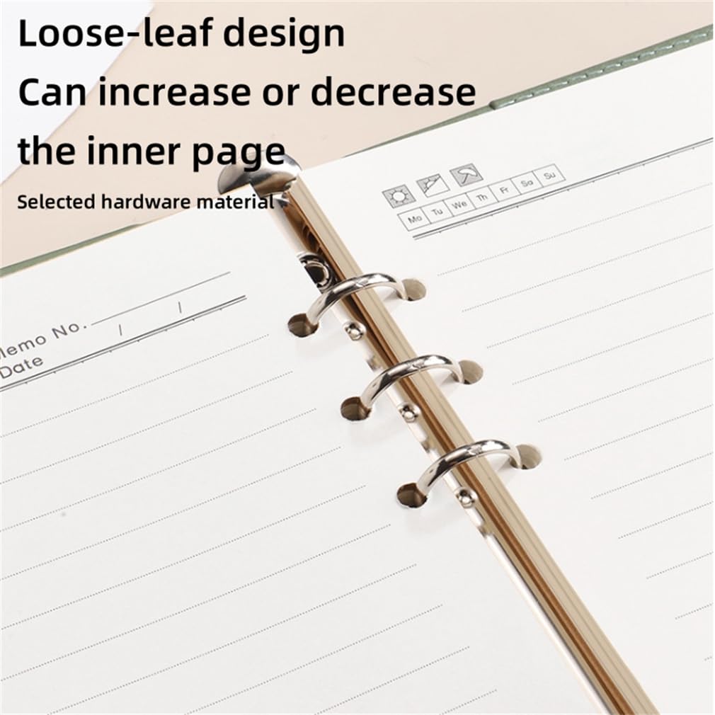 HBNOM 2024-2025 Academic Planner - Monthly & Weekly Organizer with Loose-Leaf Design, Textured Leather Cover & Flexible Binding - Perfect for Students, Professionals & Office Use (Blue)