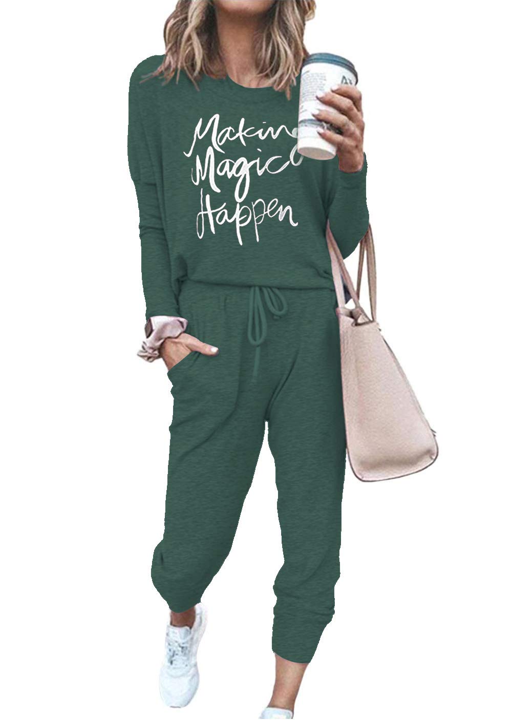 ETCYY Women's Lounge Sets - Soft Sweatsuits 2-Piece Outfit with Long Sleeve Top & Pants for Workout, Yoga, Home Relaxation & Casual Wear | Athletic Tracksuits for Women