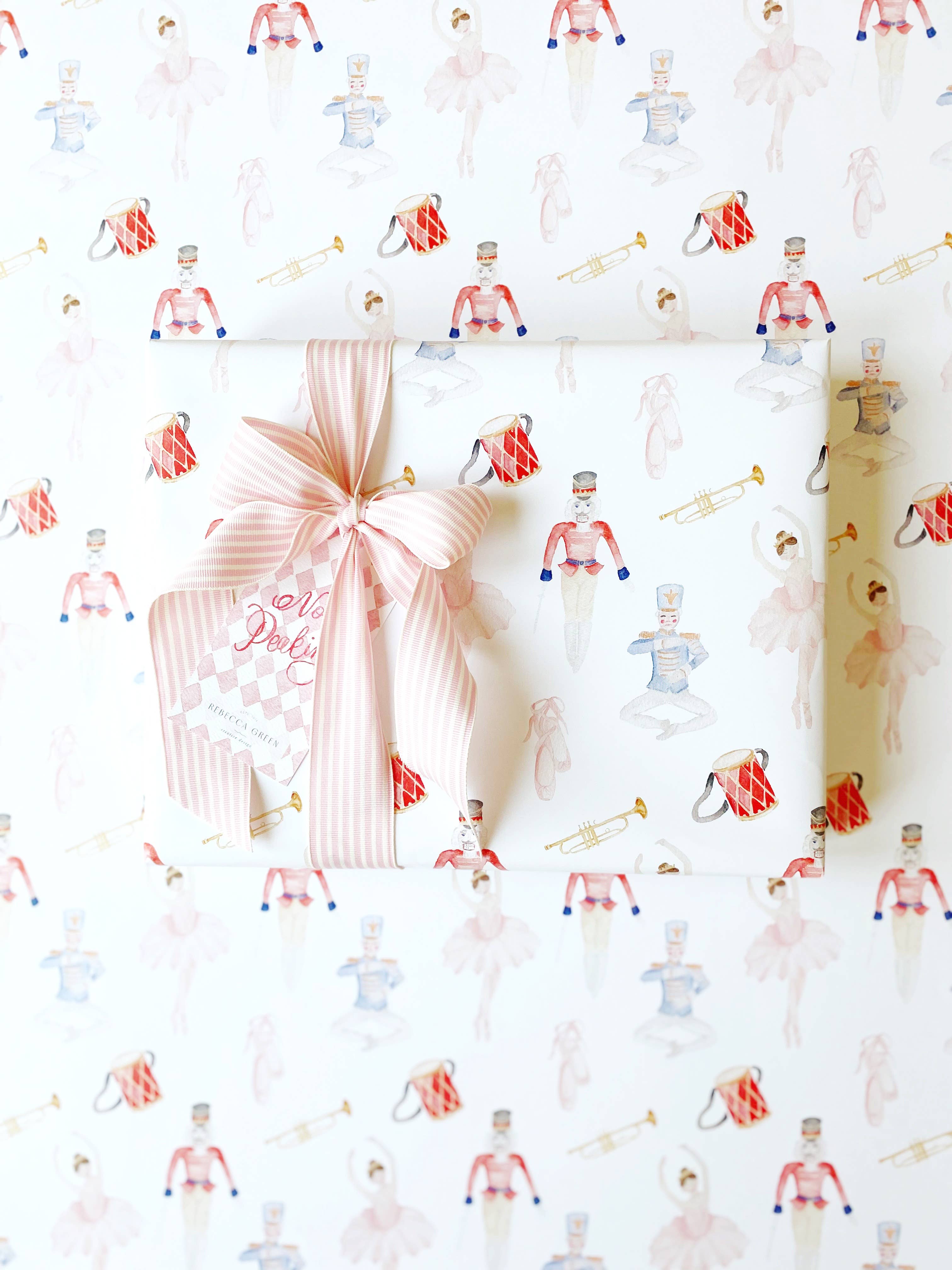 Festive Holiday Nutcracker Christmas Gift Wrapping Paper - Perfect for Holiday Presents, Party Favors & Seasonal Decorations