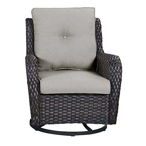 Brown Wicker / Beige Cushion