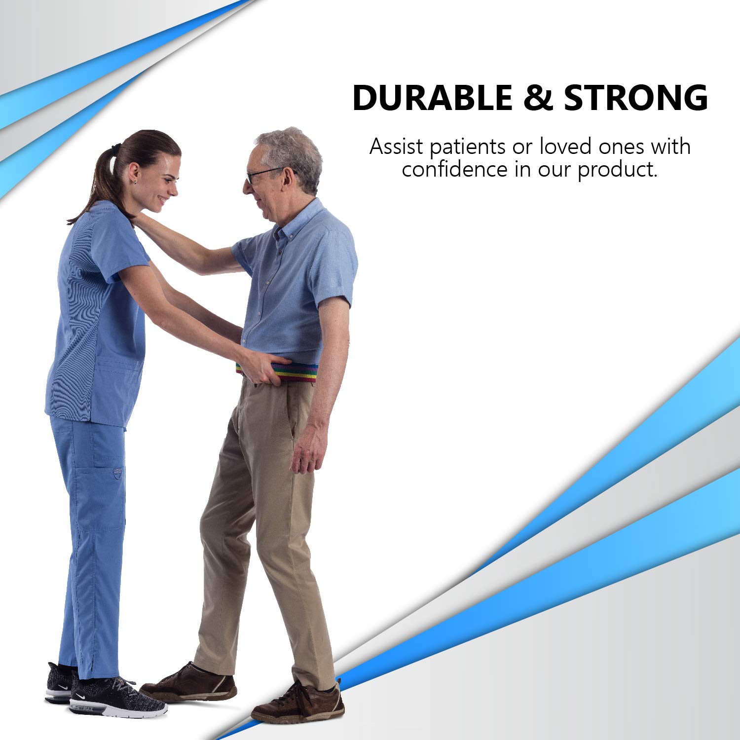 NYOrtho Plastic Buckle Gait Belt - Adjustable, Machine Washable, Heavy Duty Latex-Free Transfer Belt for Elderly Care & Patient Mobility Assistance | Home Healthcare & Hospital Use