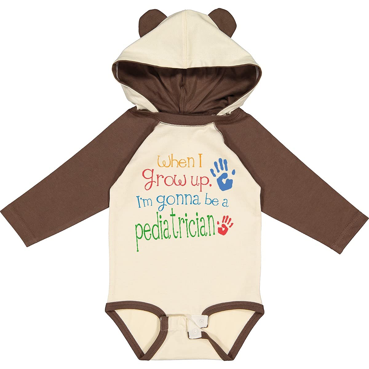 Inktastic Future Pediatrician Baby Bodysuit - Long Sleeve Creeper for Toddlers & Infants - Soft Cotton Doctor-Themed Onesie for Playdates & Career Day Events