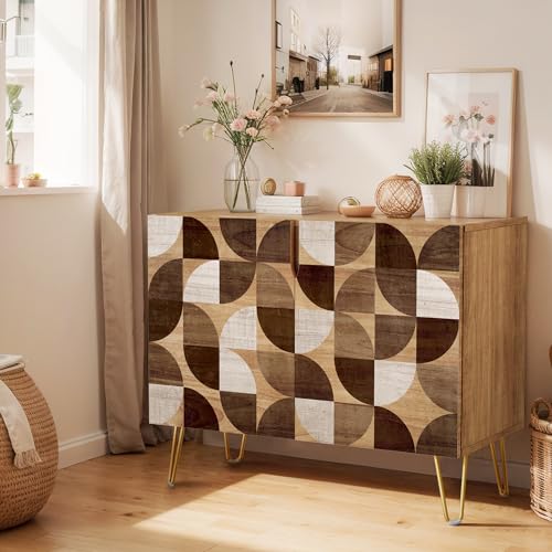 Dark Brown & White Polygon Pattern