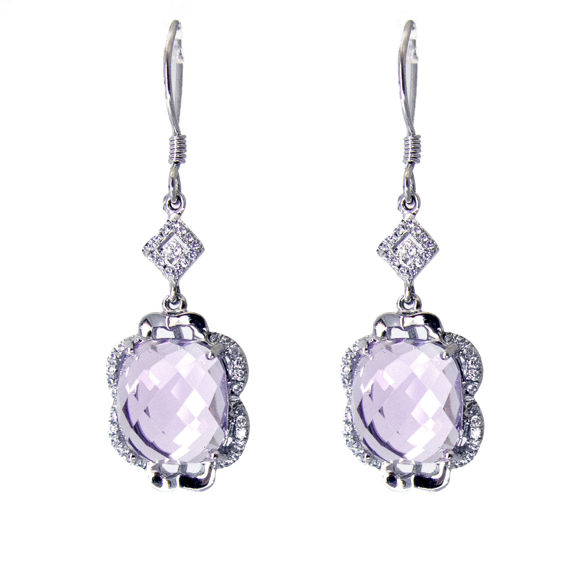 925 Sterling Silver Amethyst Dangle Earrings for Women - Elegant Hook Earrings for Everyday Wear & Special Occasions | Perfect Gift for Birthday, Anniversary & Valentine's Day
