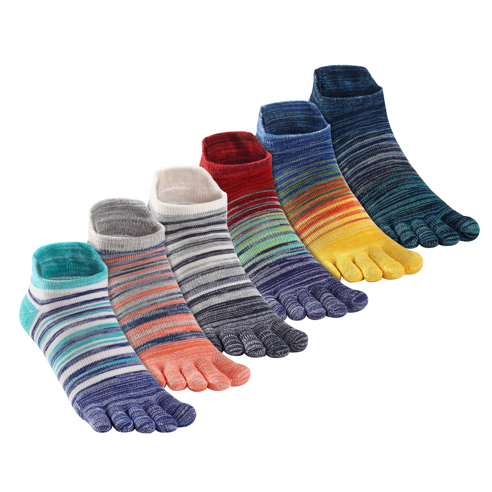 OrrinSports 5-Toe Socks for Women & Men - Breathable Cotton Running Socks (Ankle/Crew Length) - Perfect for Yoga, Hiking & Barefoot Shoes - Prevents Blisters & Odor