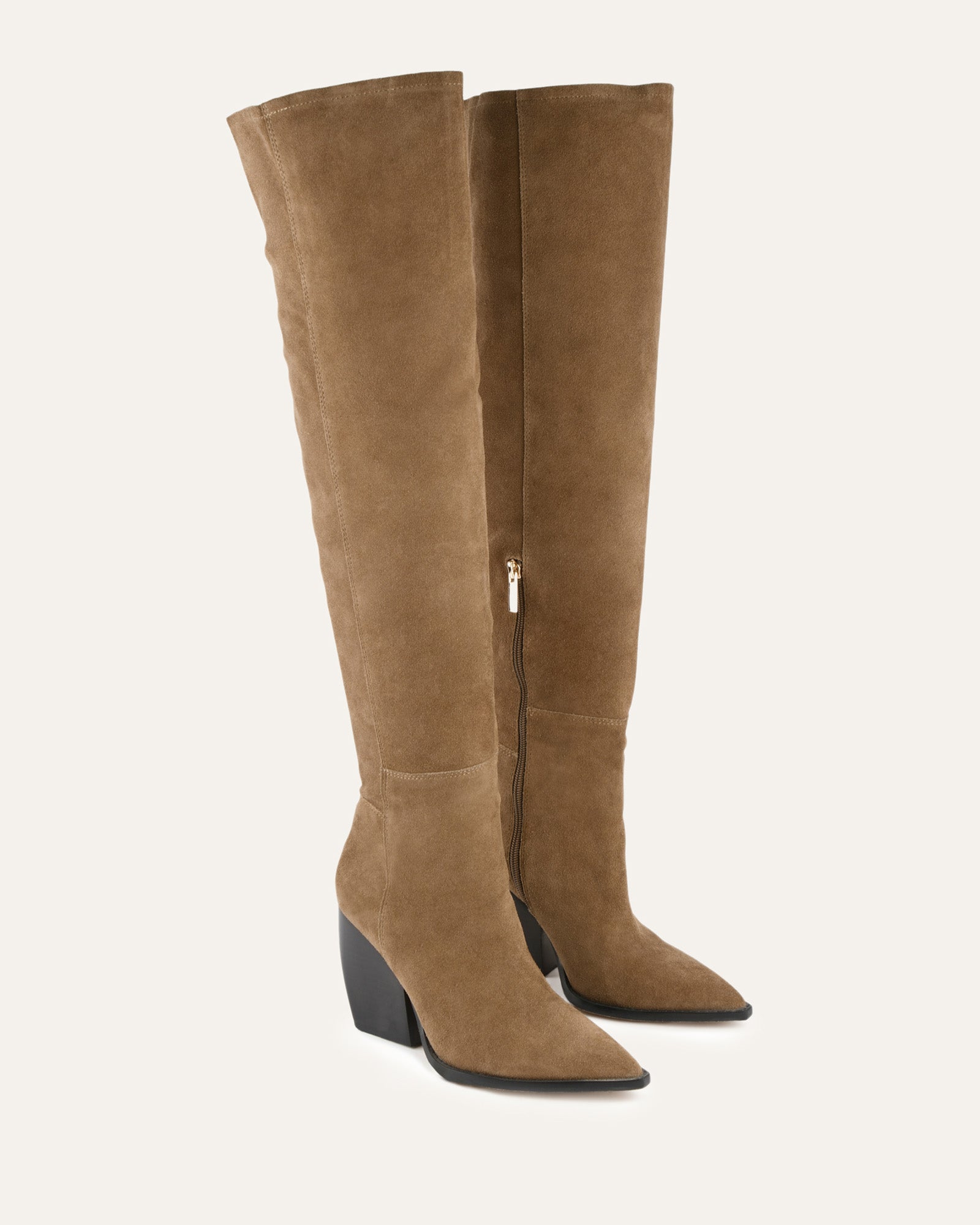 UMA Over The Knee Boots for Women - Genuine Bark Suede Leather - Stylish & Comfortable Knee High Boots for Fall, Winter & Party Wear
