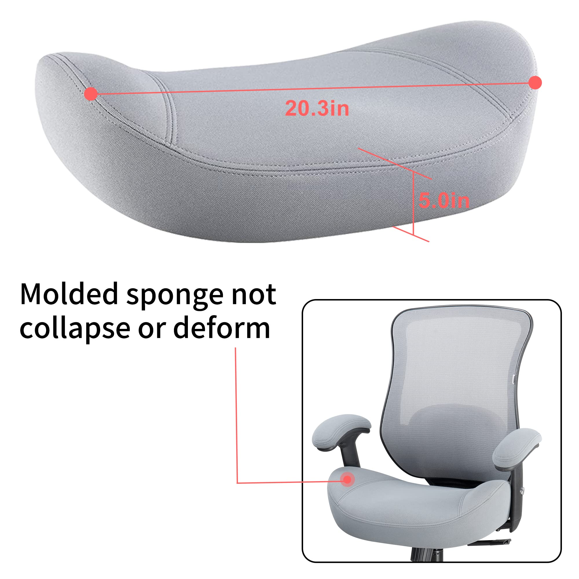 Ergonomic Office Chair with Adjustable Height, Lumbar Support & Breathable Mesh Back - Grey - Perfect for Home Office, Gaming & Computer Workstations