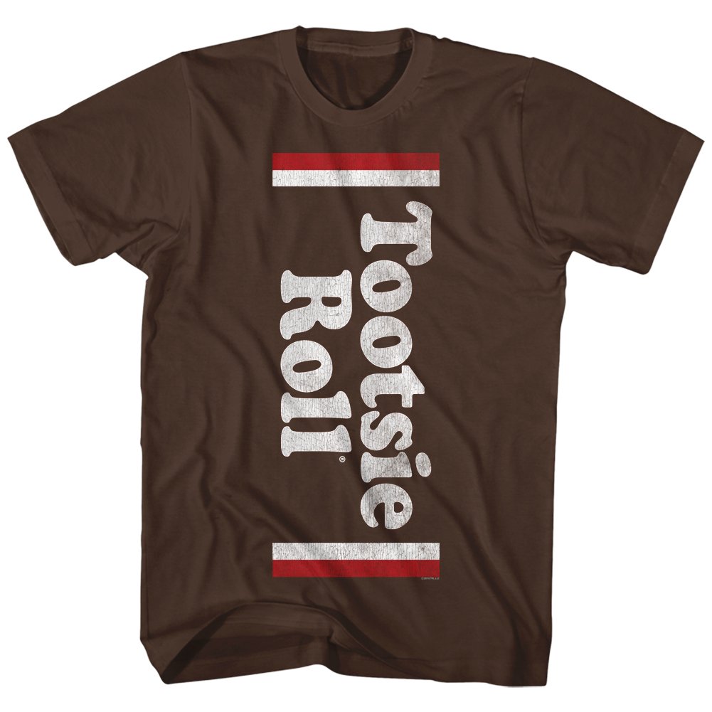 Tootsie Roll Chocolate Flavored Candy Caramel Taffy Logo Adult T-Shirt - Vintage Candy Lover Tee for Men & Women - Perfect for Halloween, Birthday Parties & Retro Candy Themed Events