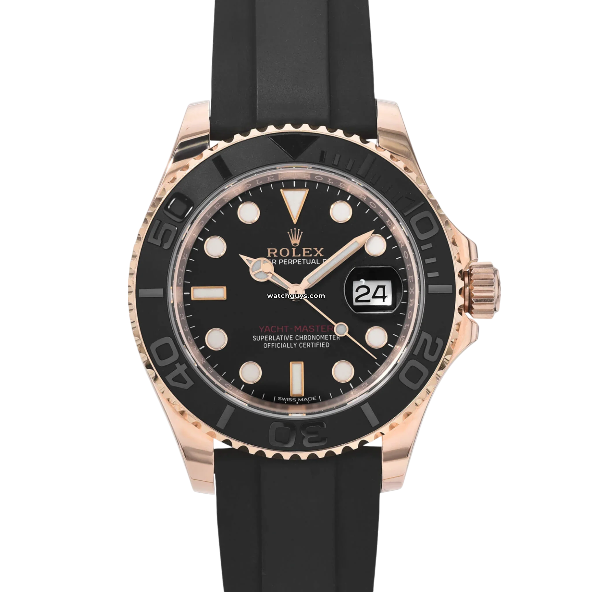 Rolex Yacht Master 116655 Men's Watch - 18k Everose Gold with Oysterflex Bracelet - Luxury Automatic Diving Watch for Sailing, Yachting & Special Occasions