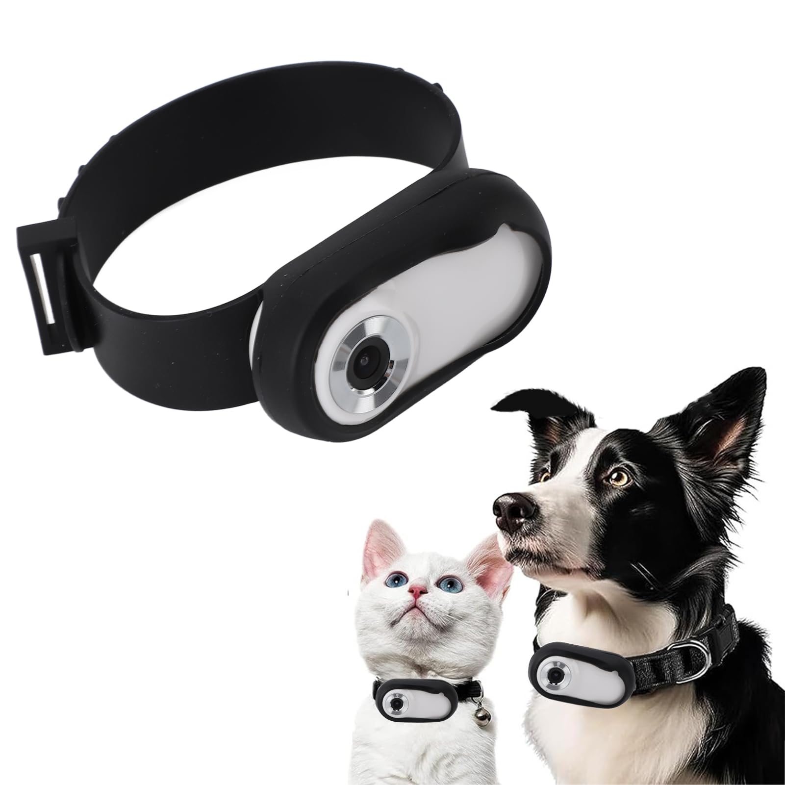 HD Cat Collar Camera 1080P 170° with LCD - Pet Action Cam for Indoor/Outdoor Adventures