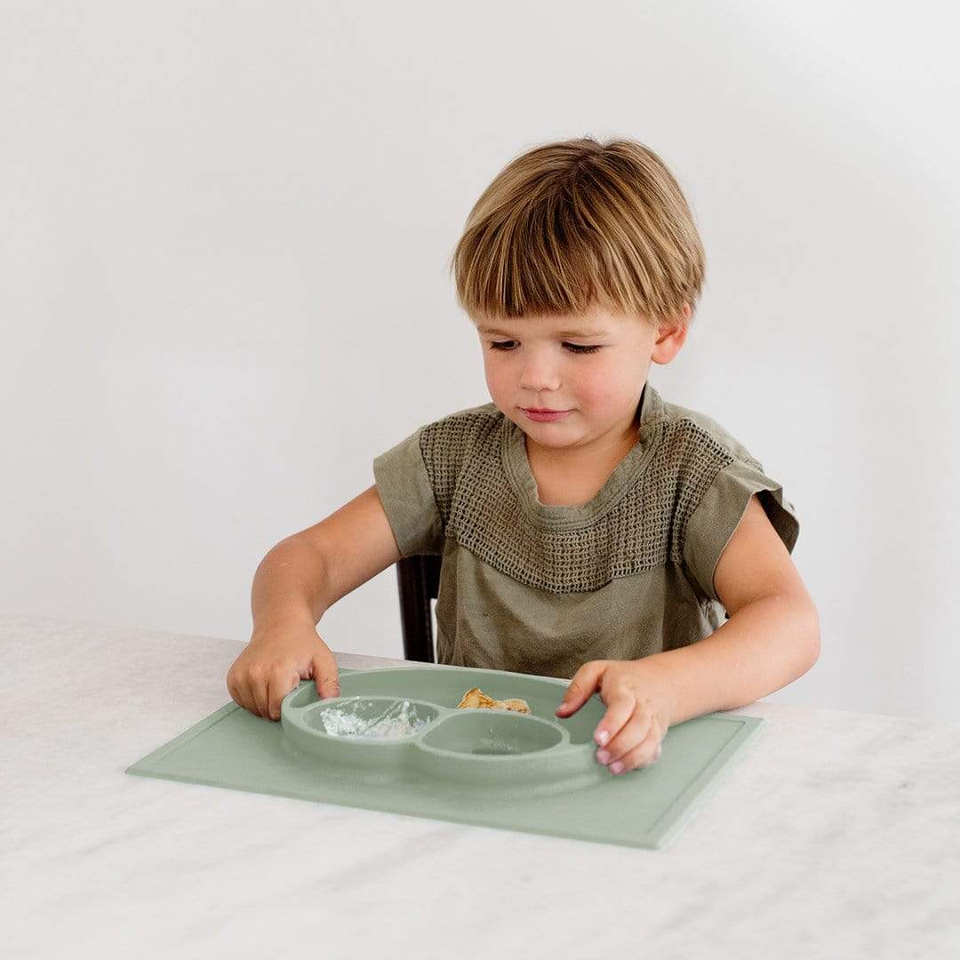 Ezpz Happy Mat - Silicone Suction Plate for Babies & Toddlers - Fun Feeding Time - Perfect for High Chairs, Tables & Travel - BPA-Free, Dishwasher Safe