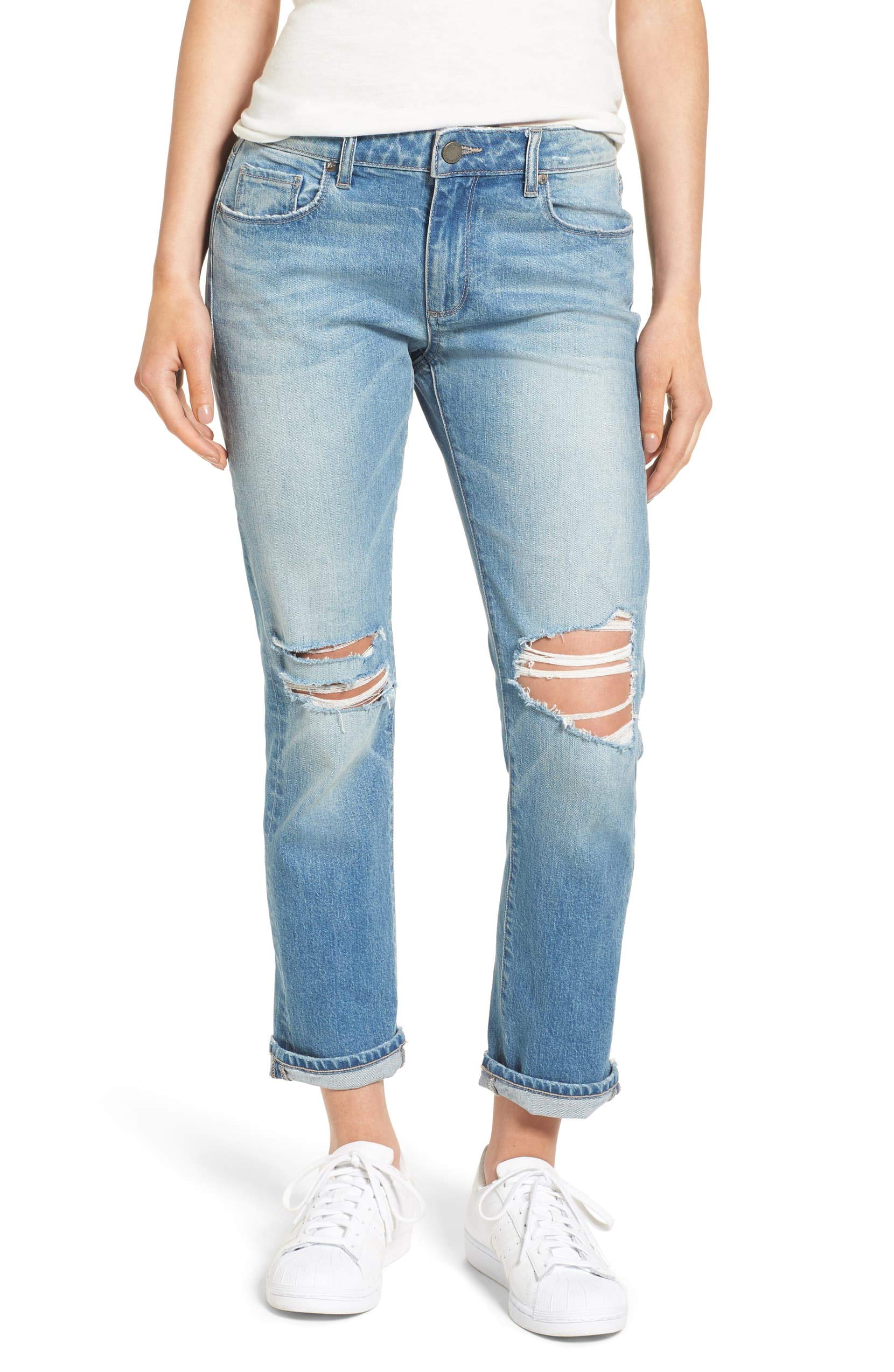 PAIGE Women's Boyfriend Jeans - High Waist Distressed Denim Pants for Casual & Streetwear Outfits | Perfect for Everyday Wear, Date Nights & Weekend Looks