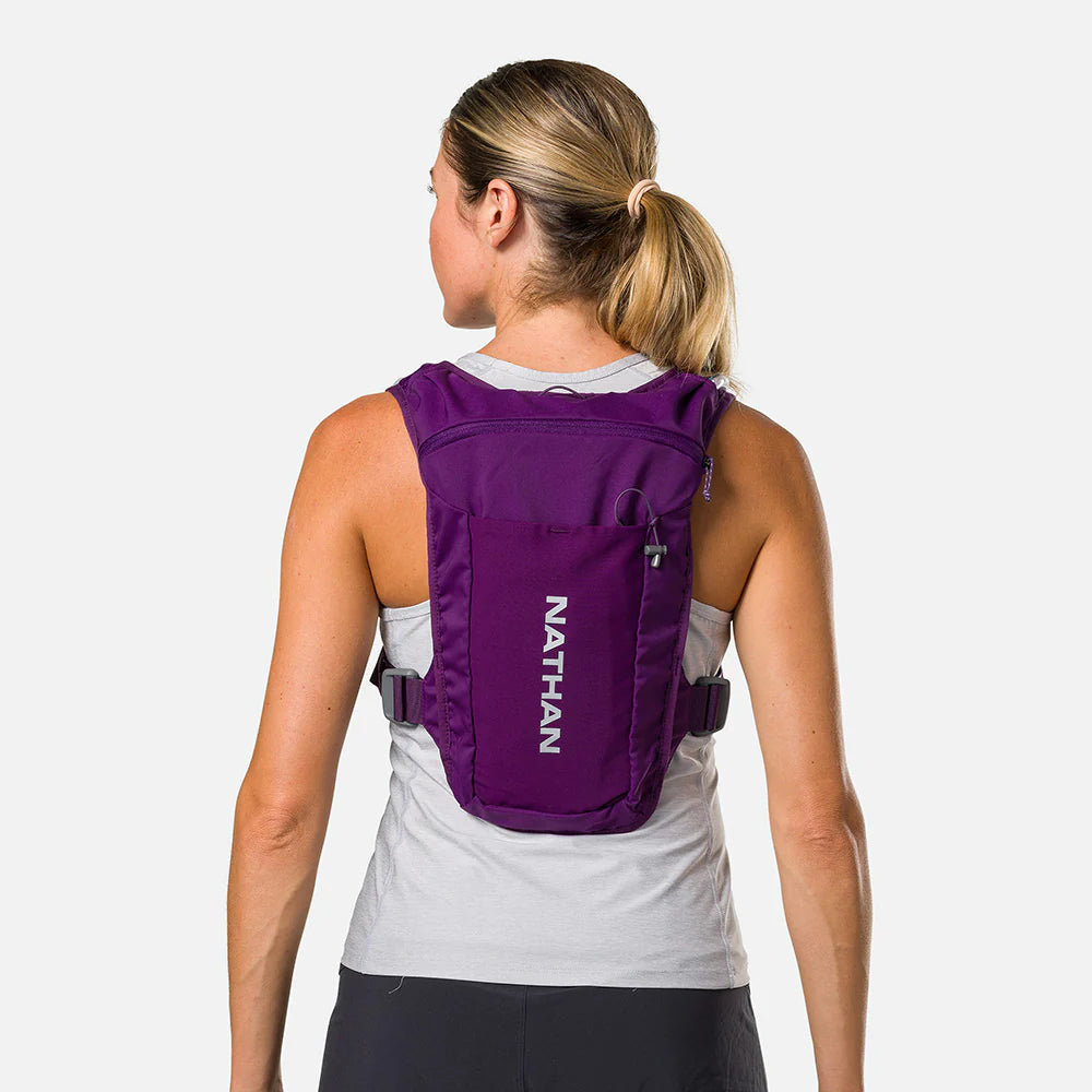 QuickStart 3.0 4 Liter Hydration Backpack - Lightweight Water Bladder Pack for Hiking, Running & Cycling - Imperial Purple with Reflective Silver Accents - Perfect for Outdoor Adventures & Sports Hydration