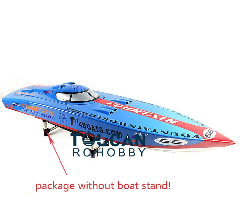 26CC Gas Powered RC Racing Boat Kit - Blue Red White Painted Hull for Adults (1280x340x245mm) | DIY Model Boat for Advanced Players | Perfect Gift for Hobbyists & Racing Enthusiasts | Great for Lakes, Ponds & Competitive RC Boat Racing