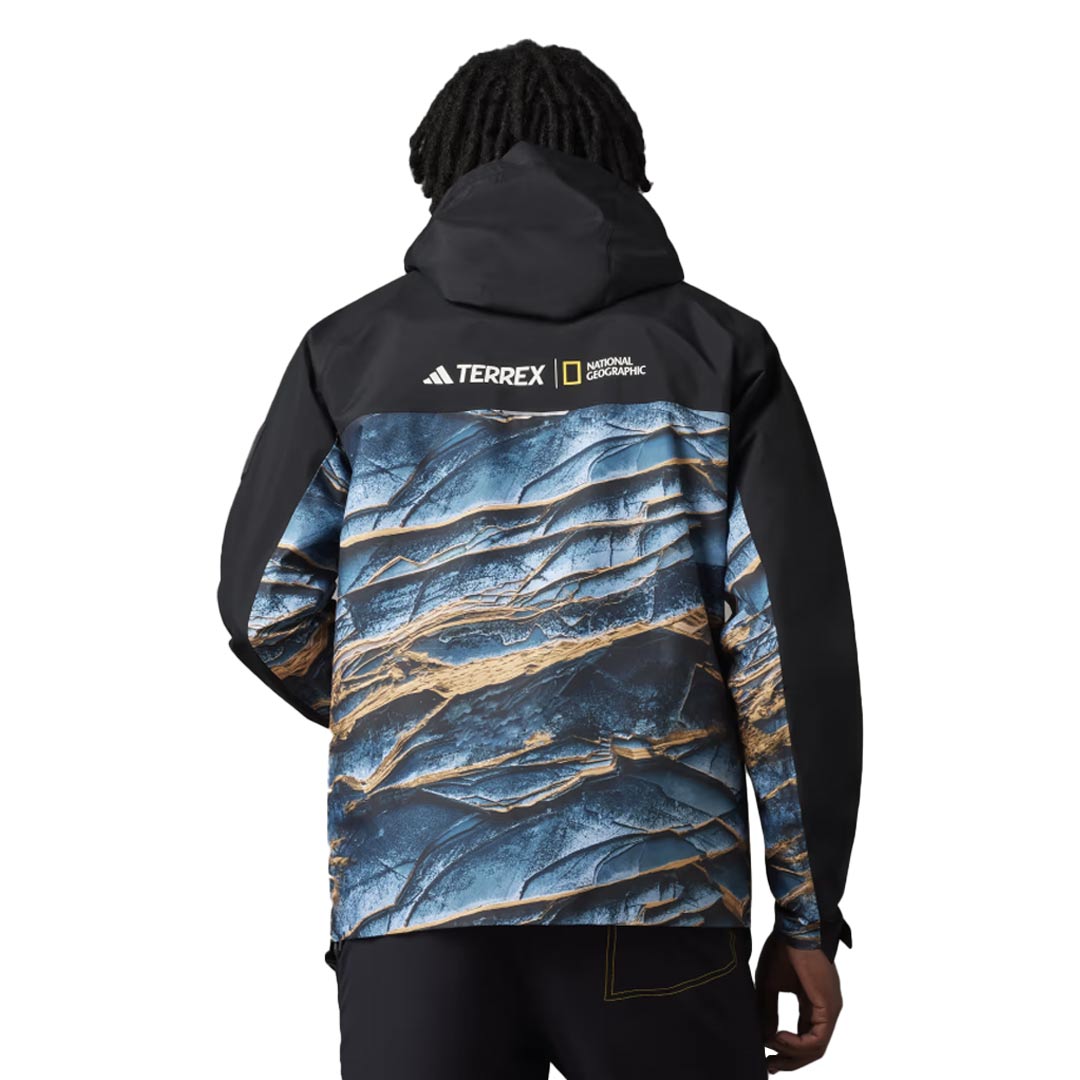 adidas Men's National Geographic RAIN.RDY Waterproof Jacket - Lightweight Windbreaker for Hiking & Outdoor Adventures (IC1979)