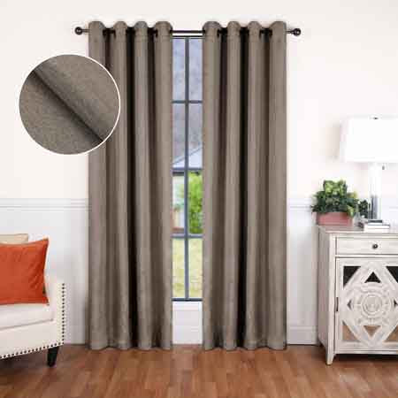 Premium Blackout Curtains for Bedroom - 100% Linen Washable Room Darkening Curtain Panel Set - Perfect for Home, Nursery & Home Theater Light Blocking
