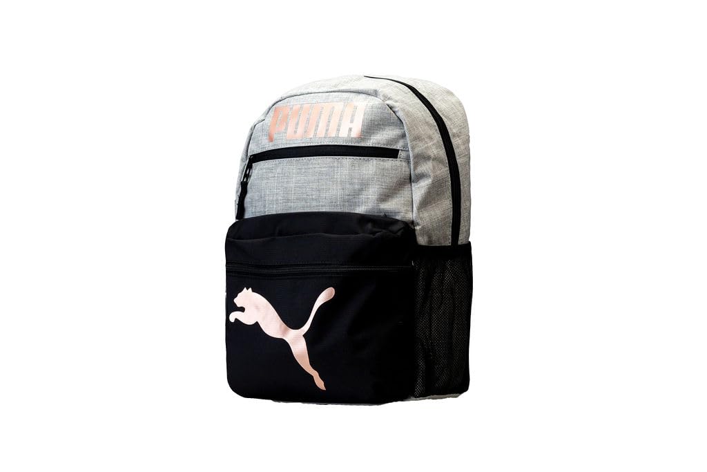 PUMA Meridian 16 Inch Laptop Backpack for Women & Men - Waterproof Travel Backpack with USB Charging Port - Grey & Rose Gold School College Work Backpack - Perfect for Commuting, Business Trips & Daily Use