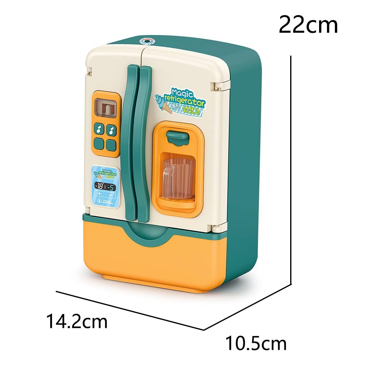 Kids Pretend Play Kitchen Set - Refrigerator with Ice Dispenser, Music & Lights | Toy Kitchen Accessories for Boys & Girls | Perfect for Role Play, Birthday Gifts & Early Learning