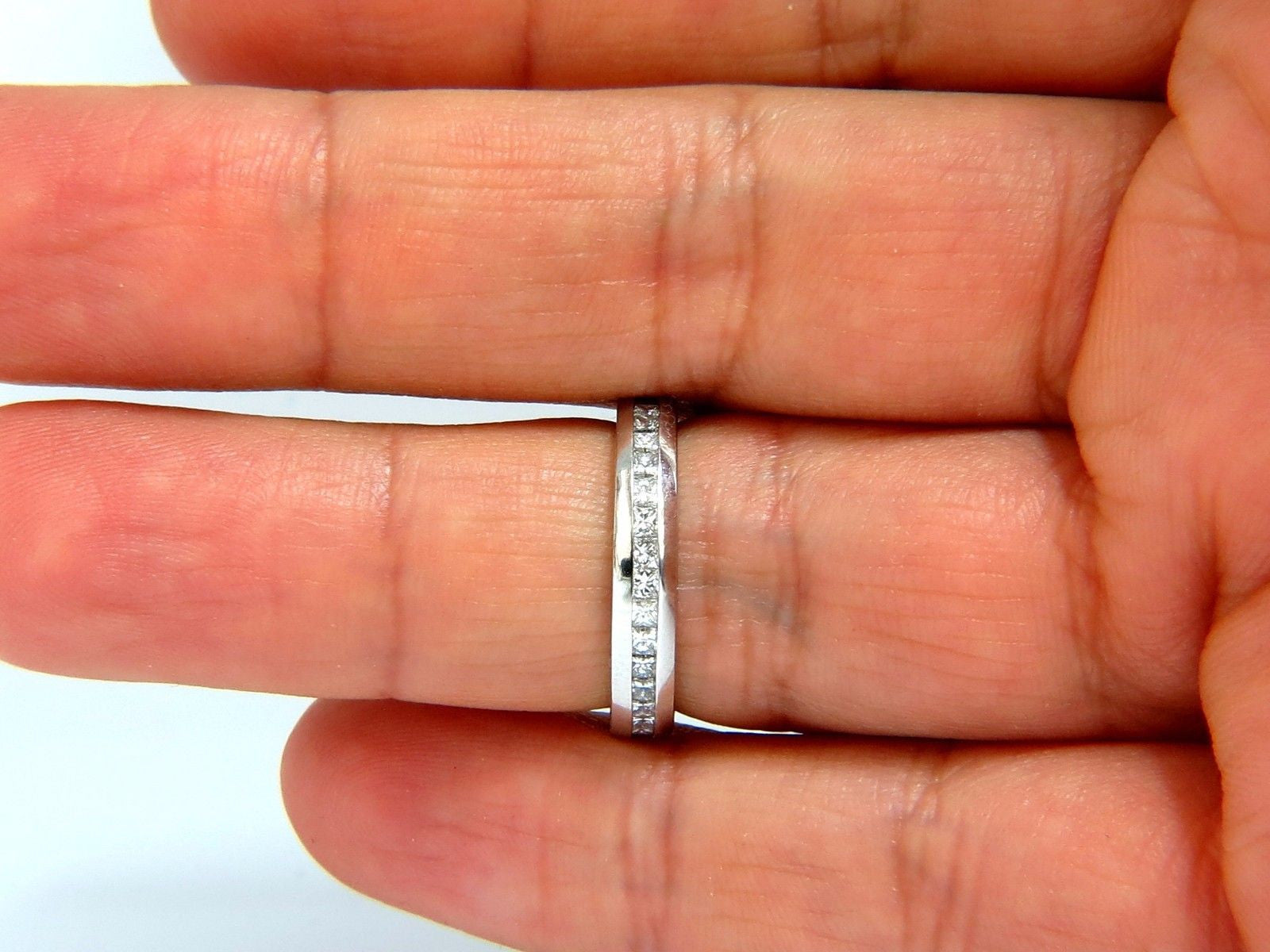 1.20CT Princess Cut Diamond Eternity Band Ring - 14K White Gold (G/VS) - Size 7 - 3.8mm Width - Perfect for Anniversaries, Engagements & Special Occasions