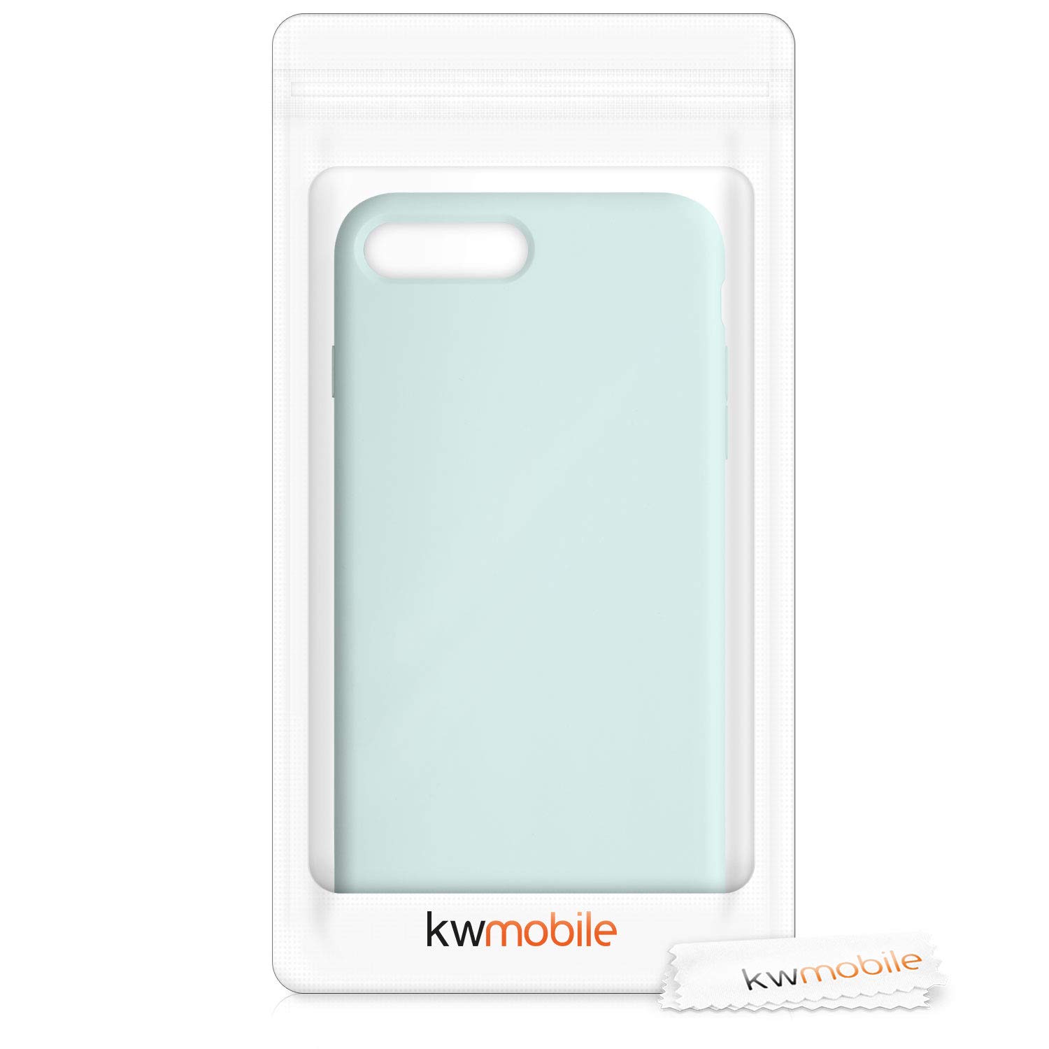 kwmobile Shockproof TPU Silicone Case for Apple iPhone 7 Plus/iPhone 8 Plus - Soft Protective Phone Cover in Cool Mint - Perfect for Everyday Use & Outdoor Activities