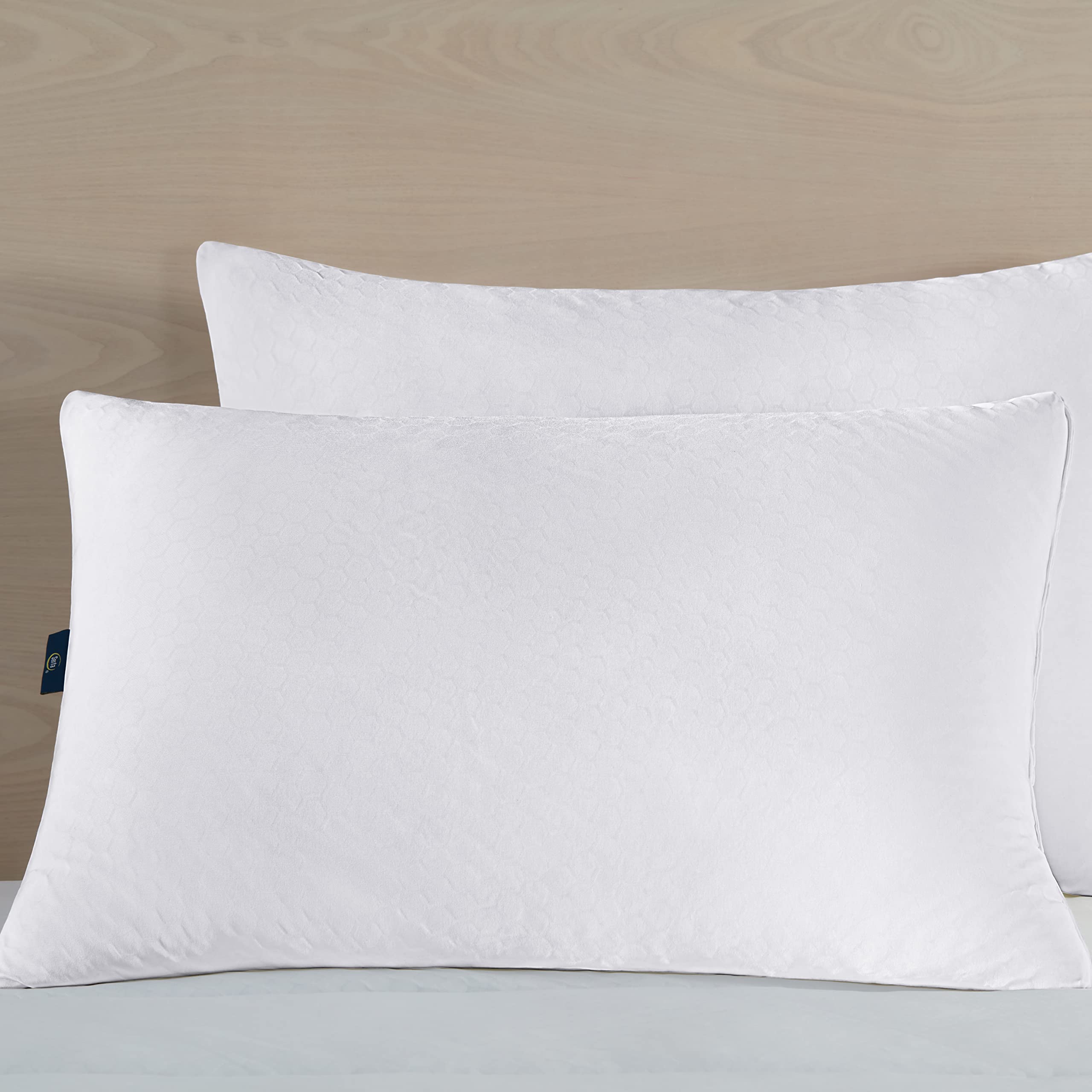 Serta Power Chill Cooling Soft/Medium Down Alternative Pillows for Side, Stomach & Back Sleepers - 2 Pack Queen Size White - Perfect for Hot Sleepers & Allergy Relief in Bedroom, Guest Room or Dorm