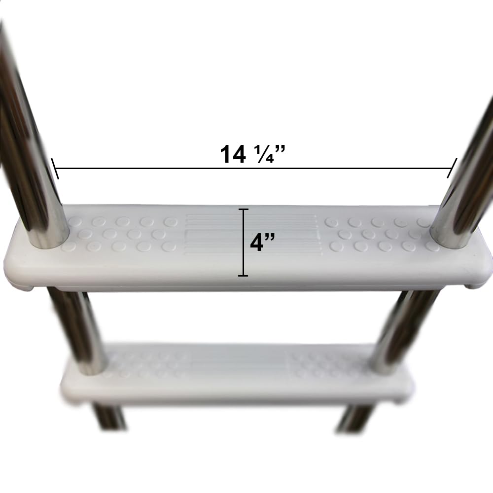 Aqua Select Hi-Rise Reverse Bend Stainless Steel Pool Ladder with Resin Steps | Durable Above Ground Swimming Pool Access Ladder | Perfect for Easy Entry & Exit in Backyard Pools