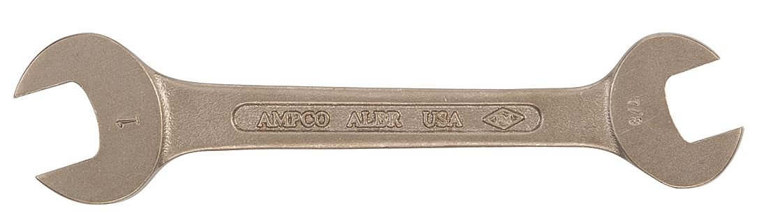 Ampco Safety Tools Non-Sparking Non-Magnetic Corrosion Resistant Double Open End Wrench 14x15mm - Ideal for Oil Refineries, Chemical Plants & Explosive Environments