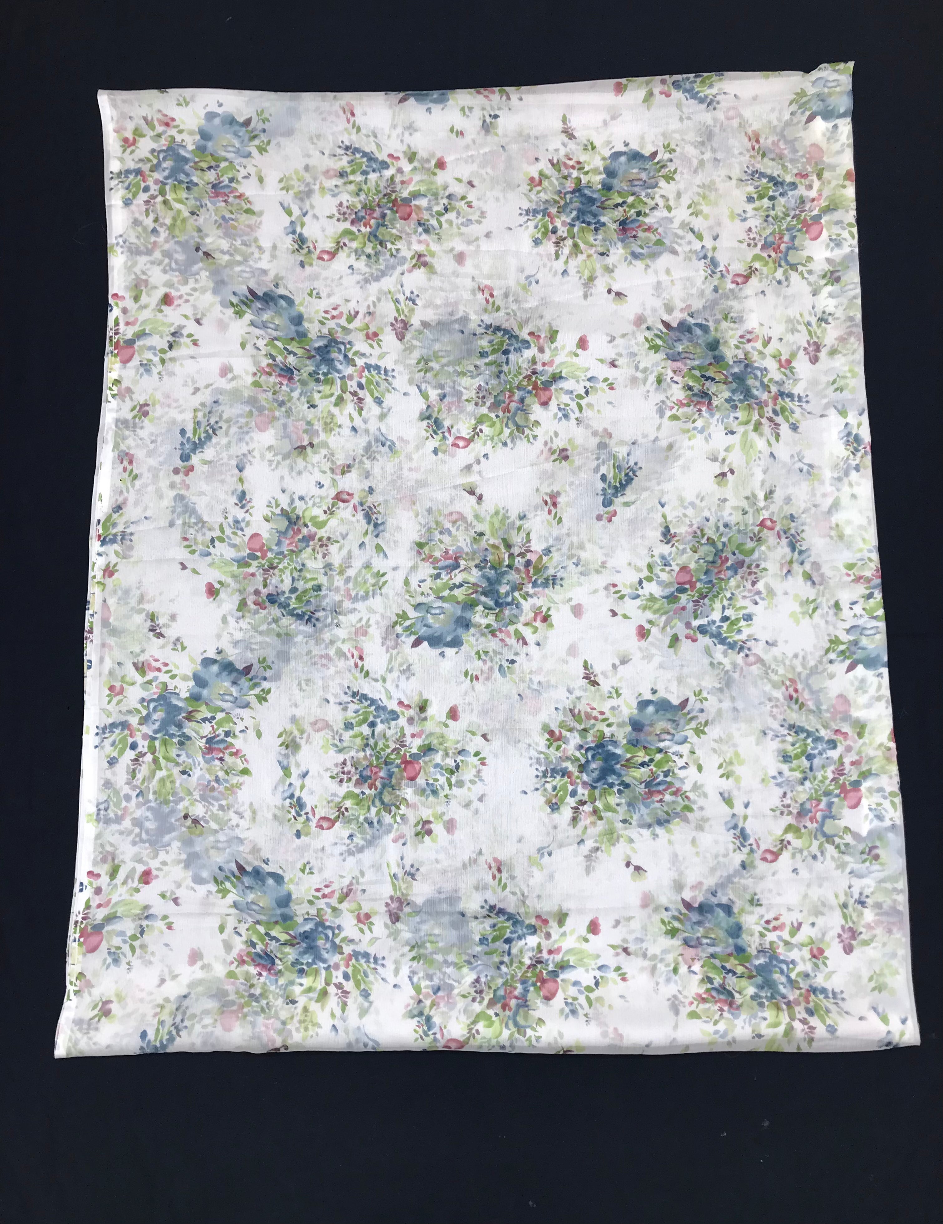 Elegant White Floral Chiffon Saree for Women - Perfect for Weddings, Parties & Special Occasions