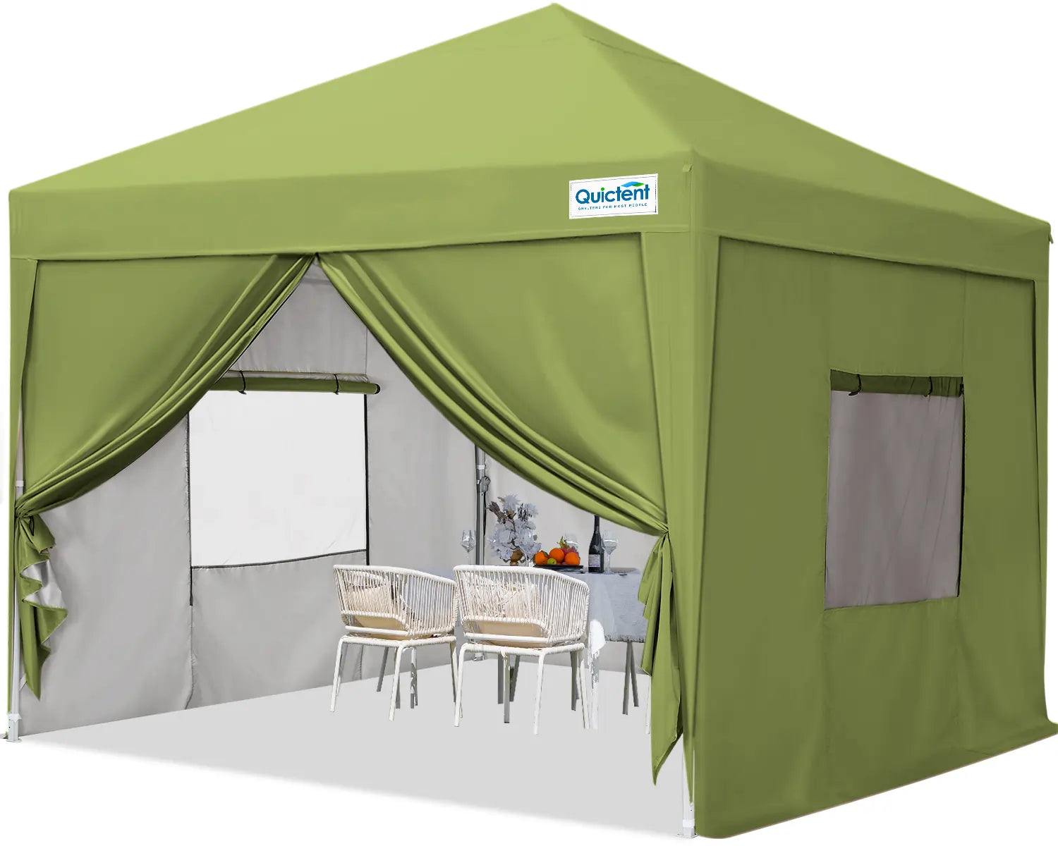 Quictent 10x10 Pop Up Canopy Tent - Waterproof Instant Gazebo with Sidewalls, Sandbags & Carry Bag for Outdoor Events, Parties, Camping & Beach Use