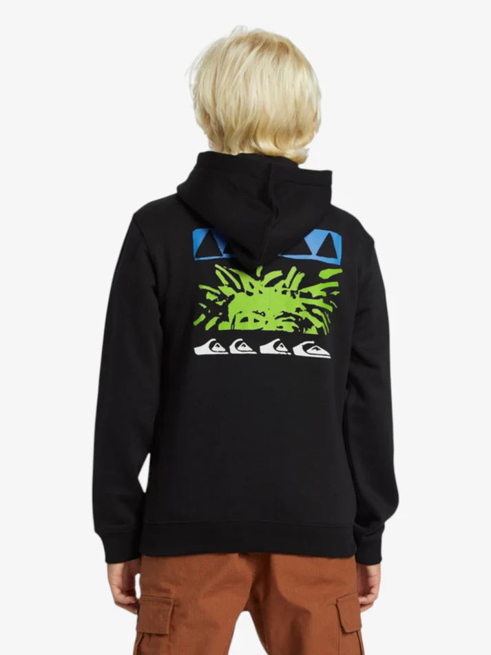 Quiksilver Kids Graphic Hoodie - Black | Soft & Comfortable Pullover for Boys & Girls | Perfect for School, Playdates & Outdoor Adventures