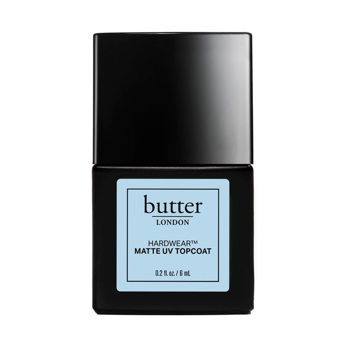Butter London Hardwear Matte UV Top Coat - Blackout Limited Edition Nail Polish for Long-Lasting Matte Finish | Perfect for Gel-Like Manicures & Special Occasions