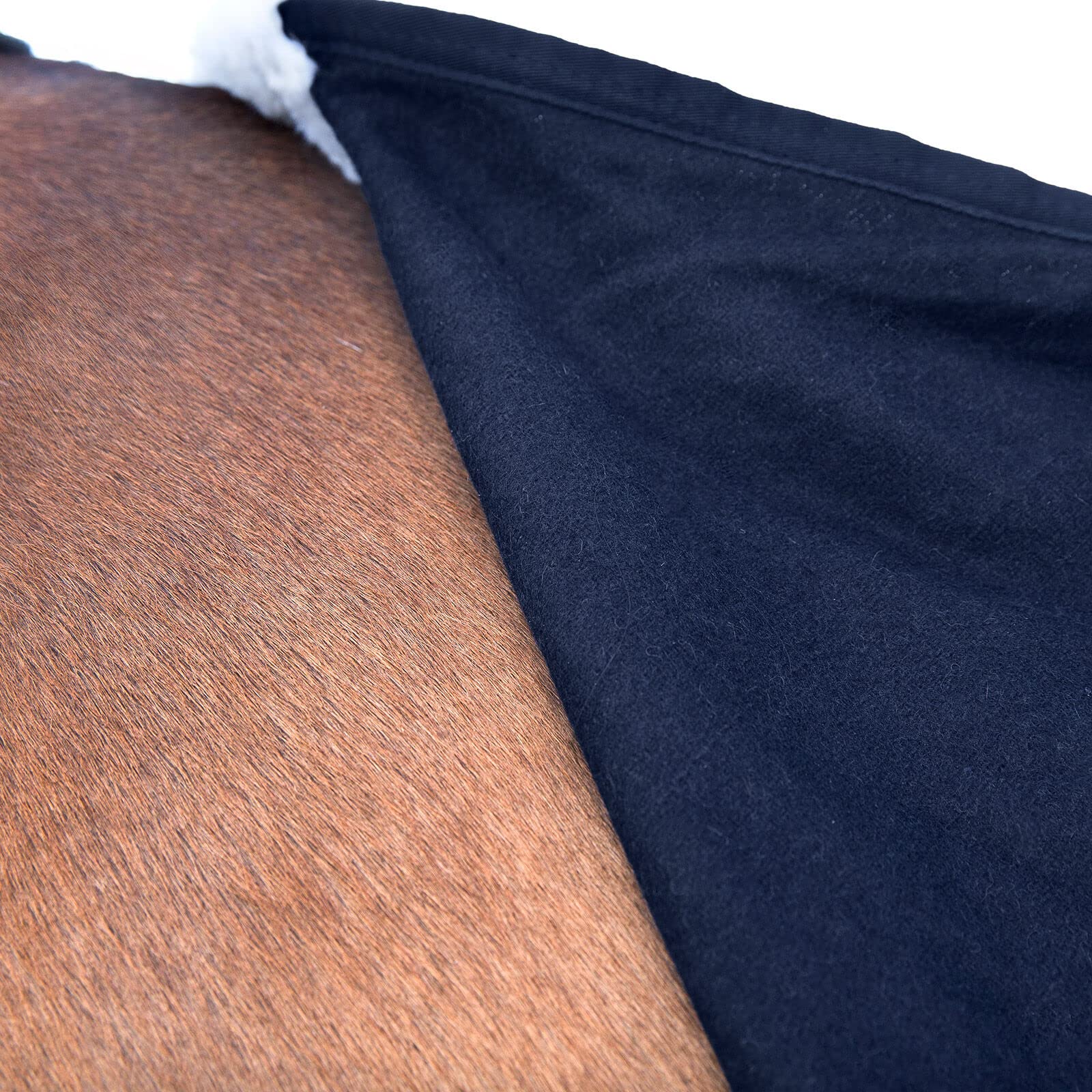 HORZE Millau Wool Blanket - Dark Blue - 84 Inch Warm & Cozy Horse Stable Blanket for Winter Riding & Outdoor Camping