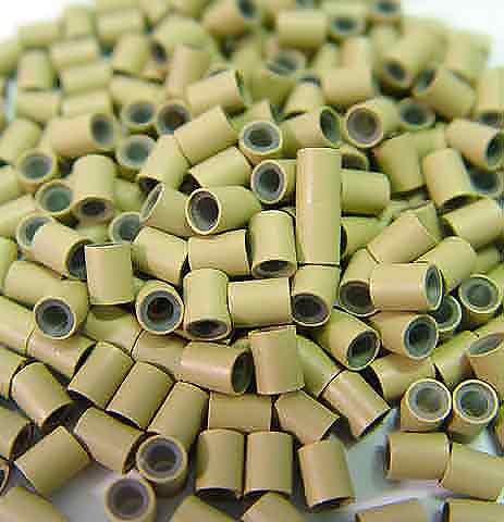 200 PCS 3.5mm Blonde Copper Silicone Micro Tube Rings for I-Tip Hair Extensions - Secure & Invisible Beads for Seamless Hair Blending (Great for Salon, DIY & Home Use)