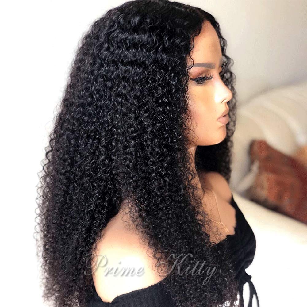 Kinky Curly Brazilian Human Hair Wigs for Black Women - 180% Density 9A Remy Hair with Baby Hair & Pre-Plucked 360 Lace Frontal - 12 Inch Small Cap Full Lace Wig for Daily Wear, Parties & Special Occasions