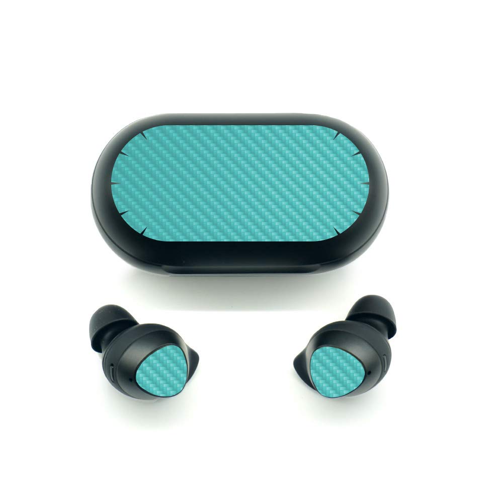 Premium Carbon Fiber Skin for Samsung Galaxy Buds - Turquoise Protective Cover | Durable Textured Finish | Easy to Apply & Remove | Made in USA | Perfect for Gym, Travel & Everyday Use