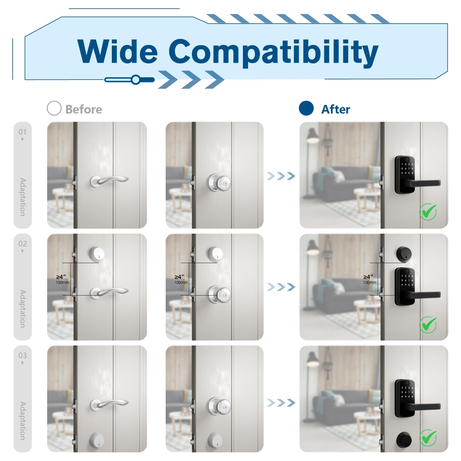 Olumat Smart Keyless Entry Door Lock with Fingerprint & Keypad - WiFi App Controlled Digital Deadbolt for Front Doors - Secure Smart Lock for Homes, Offices, Garages & Rentals | Ideal for Hands-Free Access, Vacation Rentals & Smart Home Integration