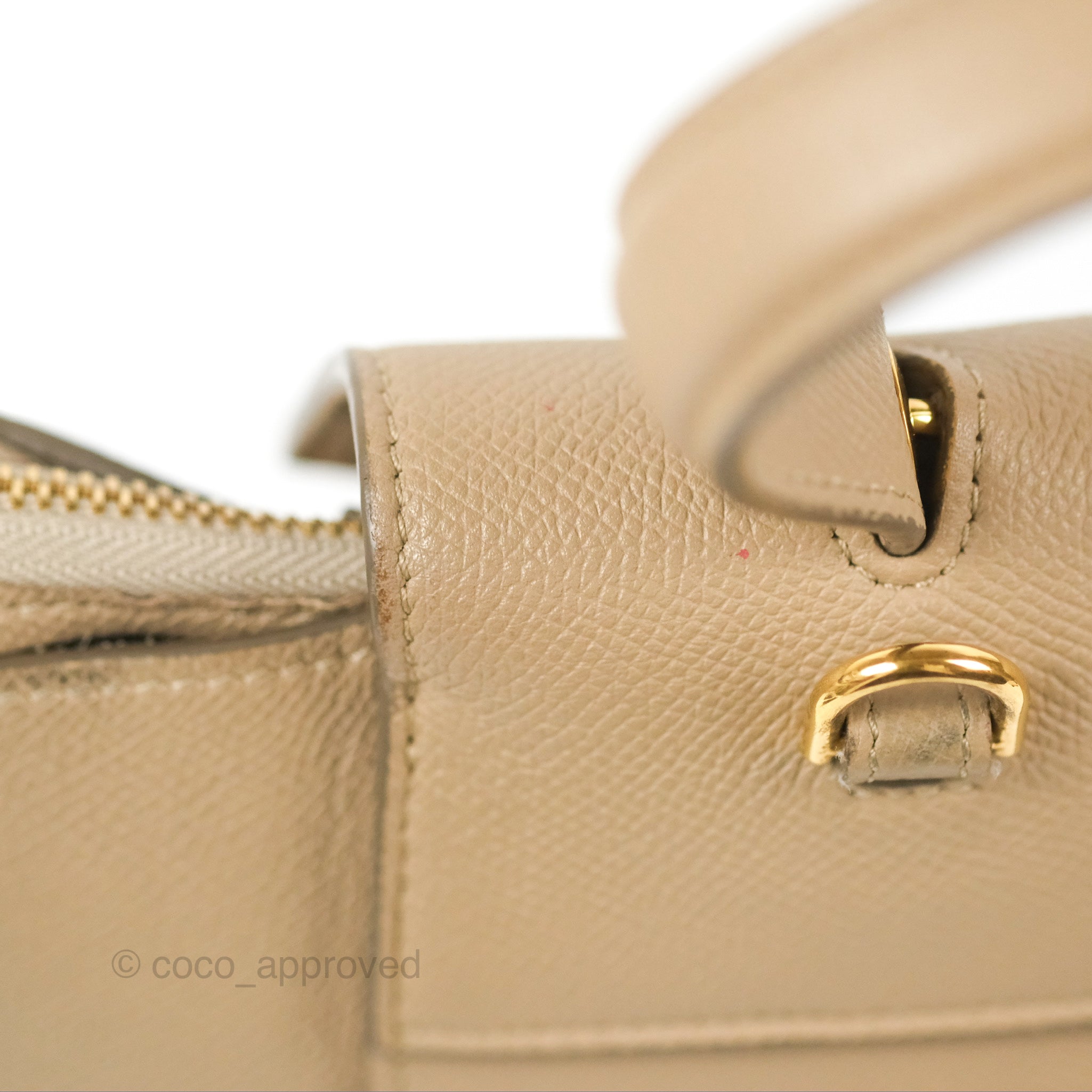 Celine Mini Belt Bag in Light Taupe - Genuine Grained Calfskin Leather with Gold Hardware | Perfect for Everyday Use, Work & Travel