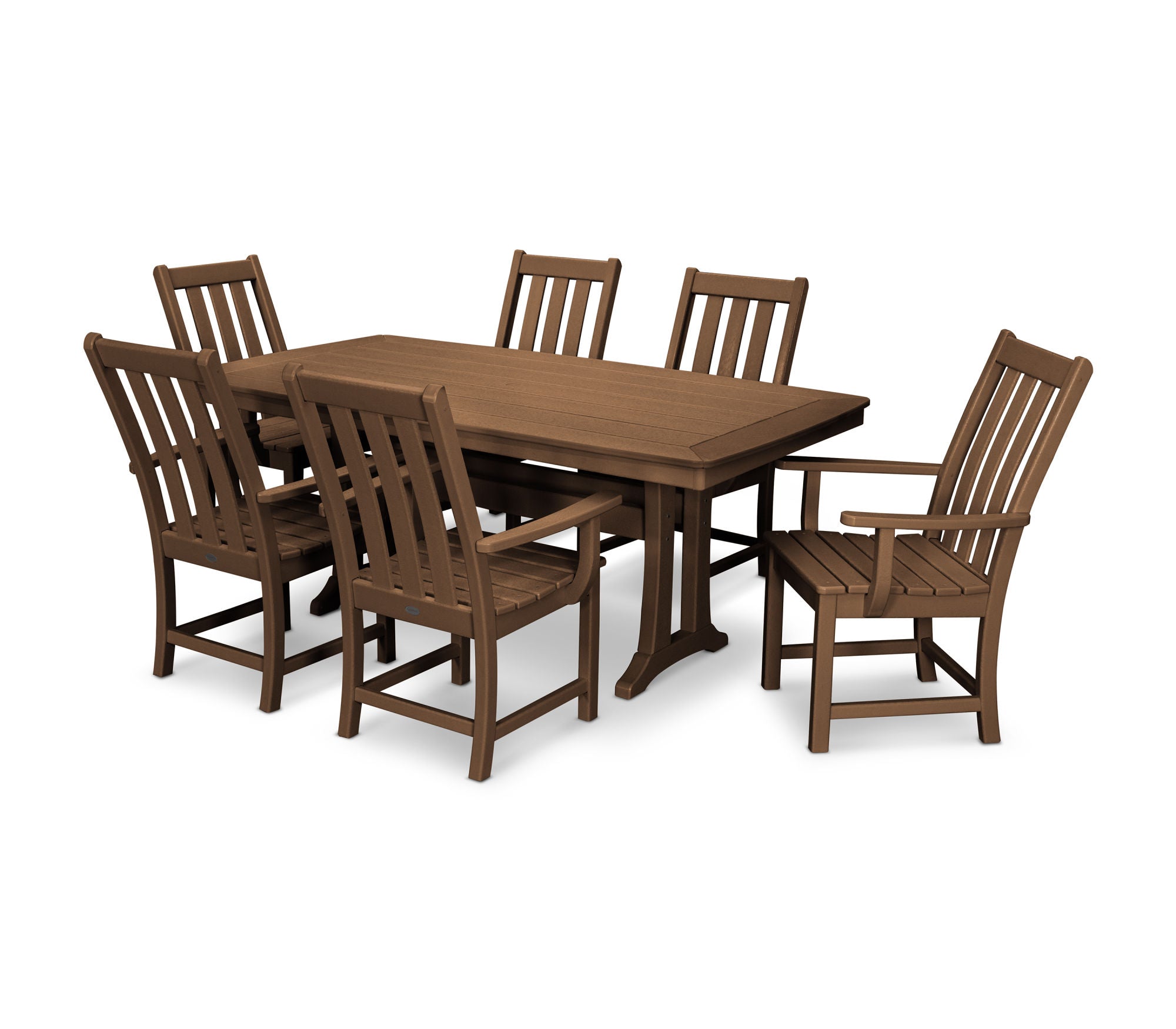 POLYWOOD Vineyard 7-Piece Outdoor Dining Set - Patio Furniture with Weather-Resistant Chairs & Table - Perfect for Backyard, Garden, and Poolside Entertaining