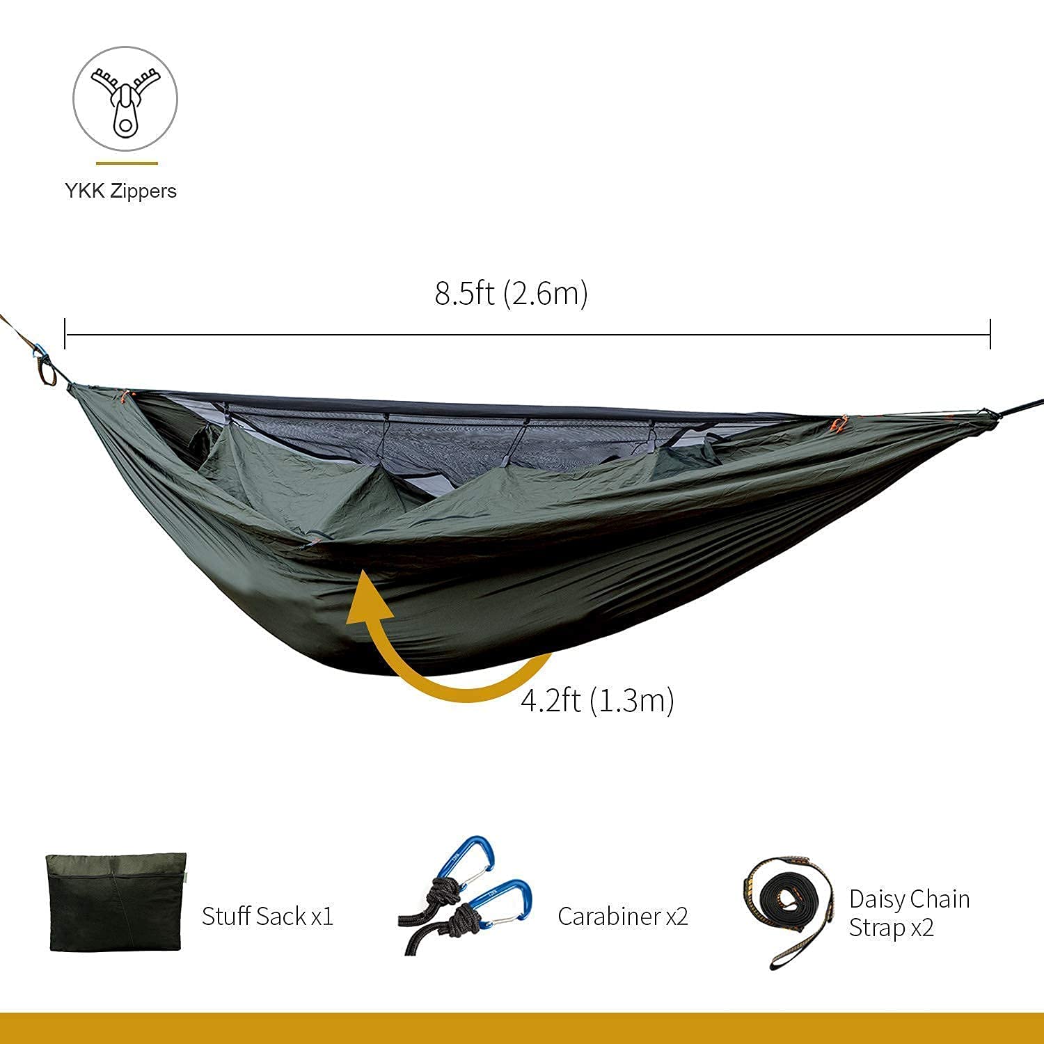 OneTigris KOMPOUND Camping Hammock with Hideout Underquilt - Lightweight Portable Hammock for Backpacking, Hiking & Outdoor Adventures