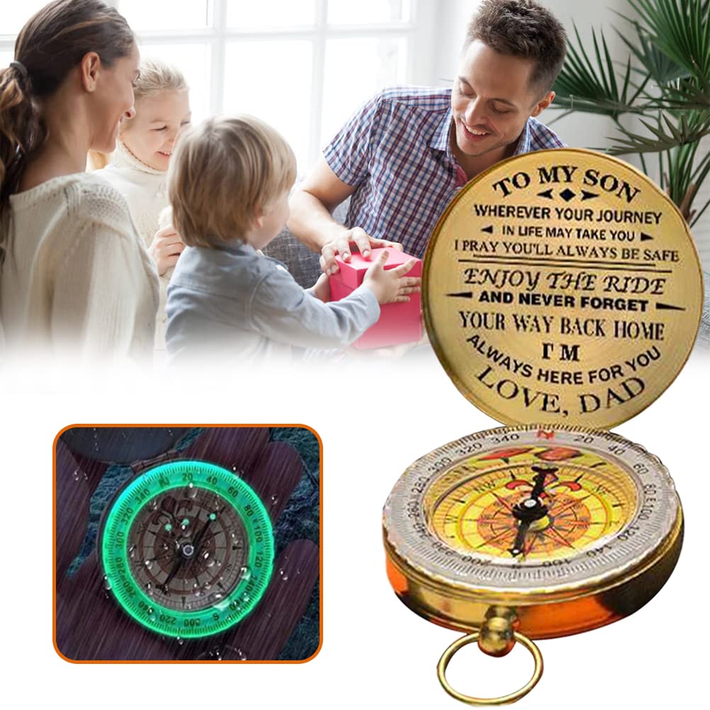 5x5x2 Inch Luminous Hiking Navigation Tool - Perfect Outdoor Camping Compass Gift for Dad & Son - Ideal for Hiking, Backpacking, and Adventure Trips