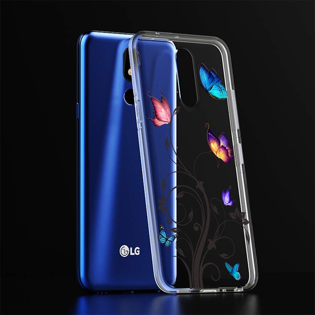 **Clear Soft TPU Shockproof Protective Phone Case for LG K40/K12 Plus/X4 2019/Solo LTE/Harmony 3/Xpression Plus 2 - Cute Butterfly Design for Women & Girls - Perfect for Everyday Use, Work, and Travel**