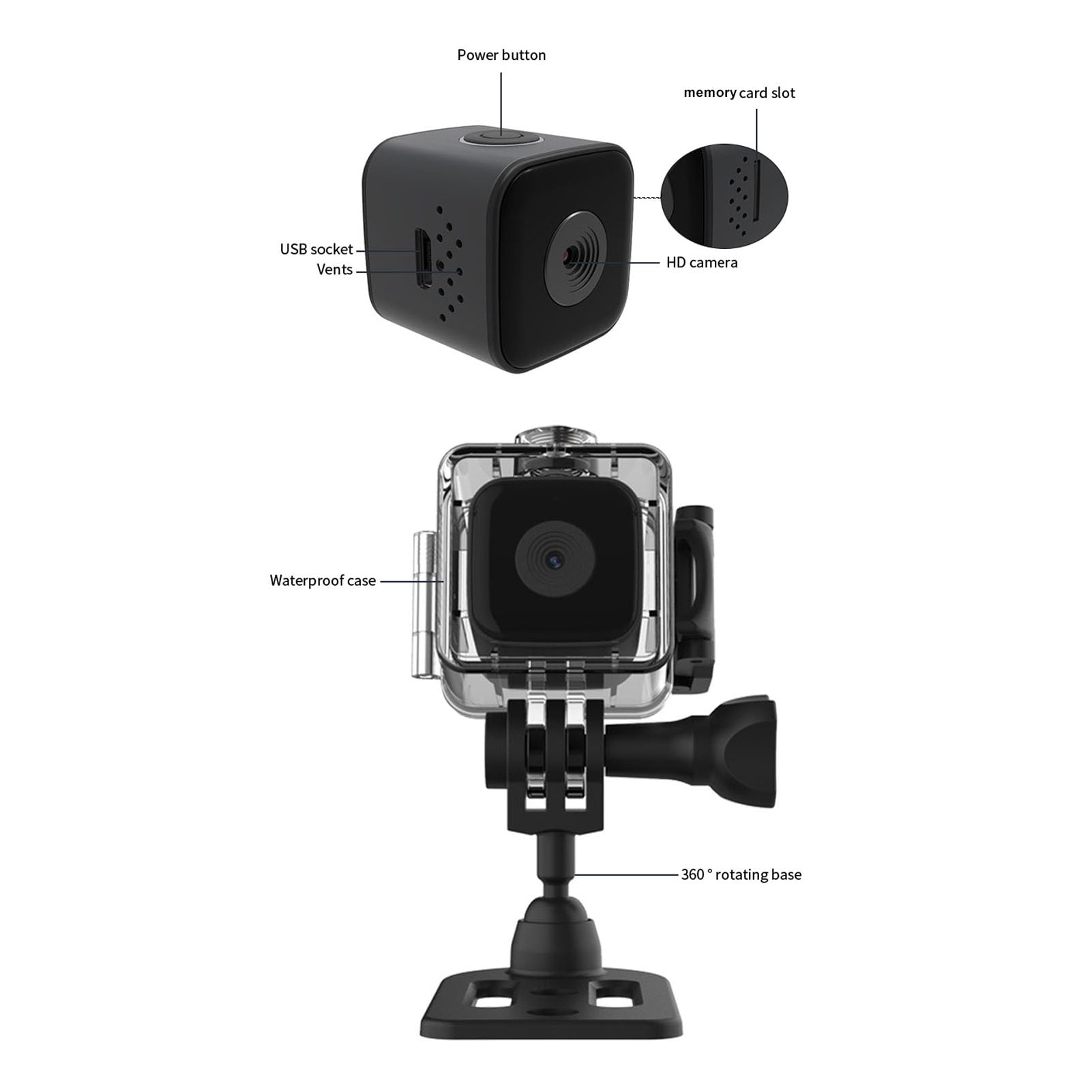 Bewinner 1080P FHD Action Camera - 30M Waterproof Underwater Camera with Night Vision & Wide Angle Lens - Perfect for Outdoor Sports, Diving, Surfing, and Adventure Travel