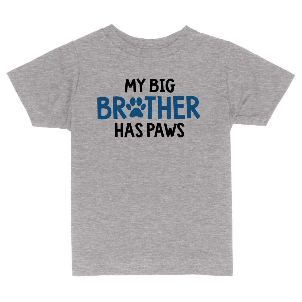 My Big Brother Has Paws Cute Toddler T-Shirt - Adorable Dog Lover Kids Tee for Siblings & Pet Owners