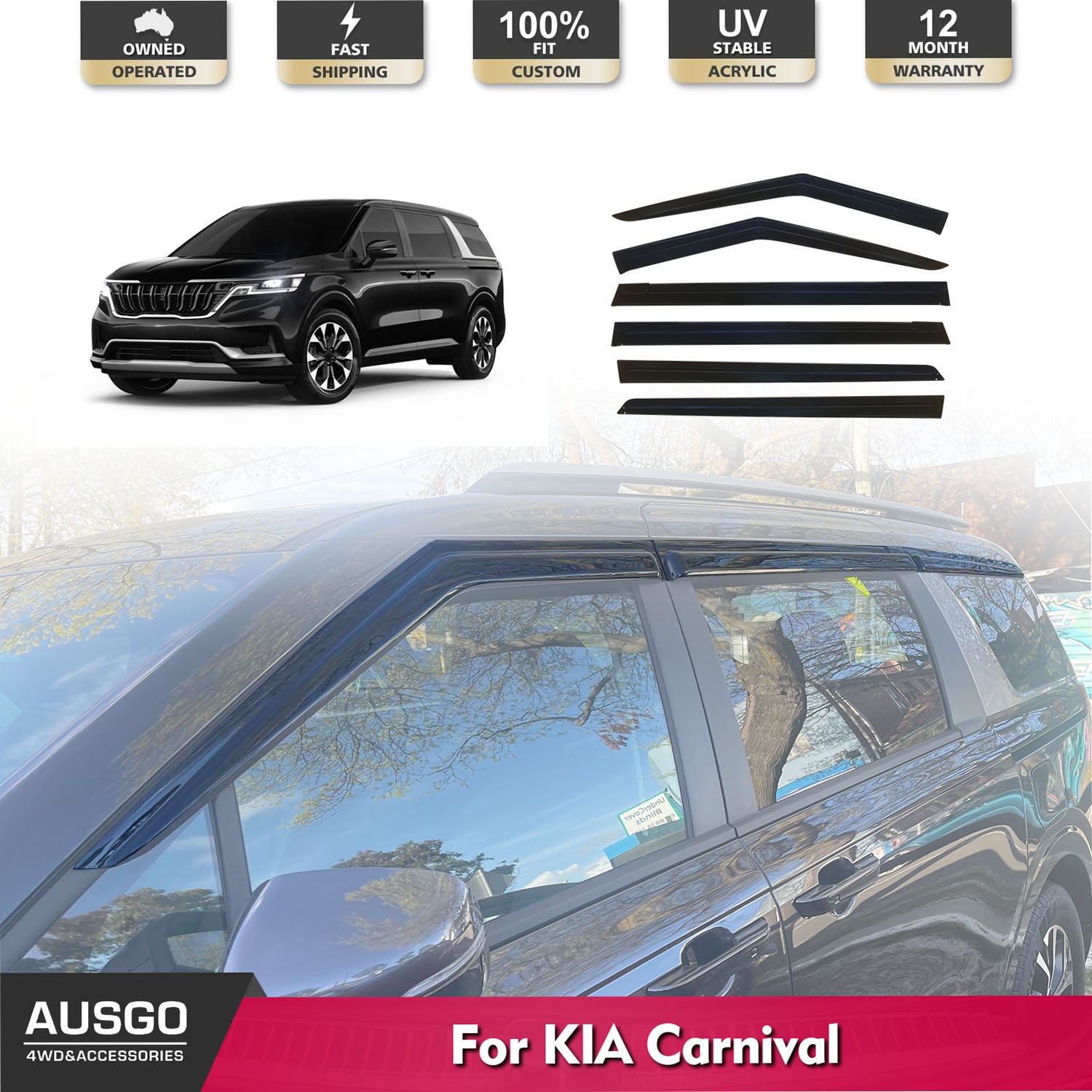 Premium Car Windshield Sun Shade for KIA Carnival KA4 (2020-2024) - UV Protection & Heat Reduction - Perfect for Parking, Road Trips & Summer Protection