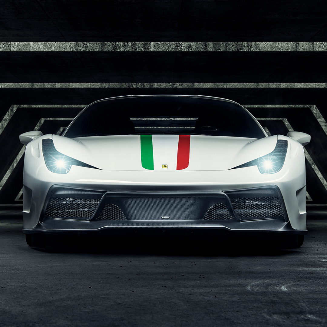 Ferrari 458 Italia VX Carbon Fiber Front Bumper with Front Spoiler - High-Performance Upgrade for Racing & Street Use