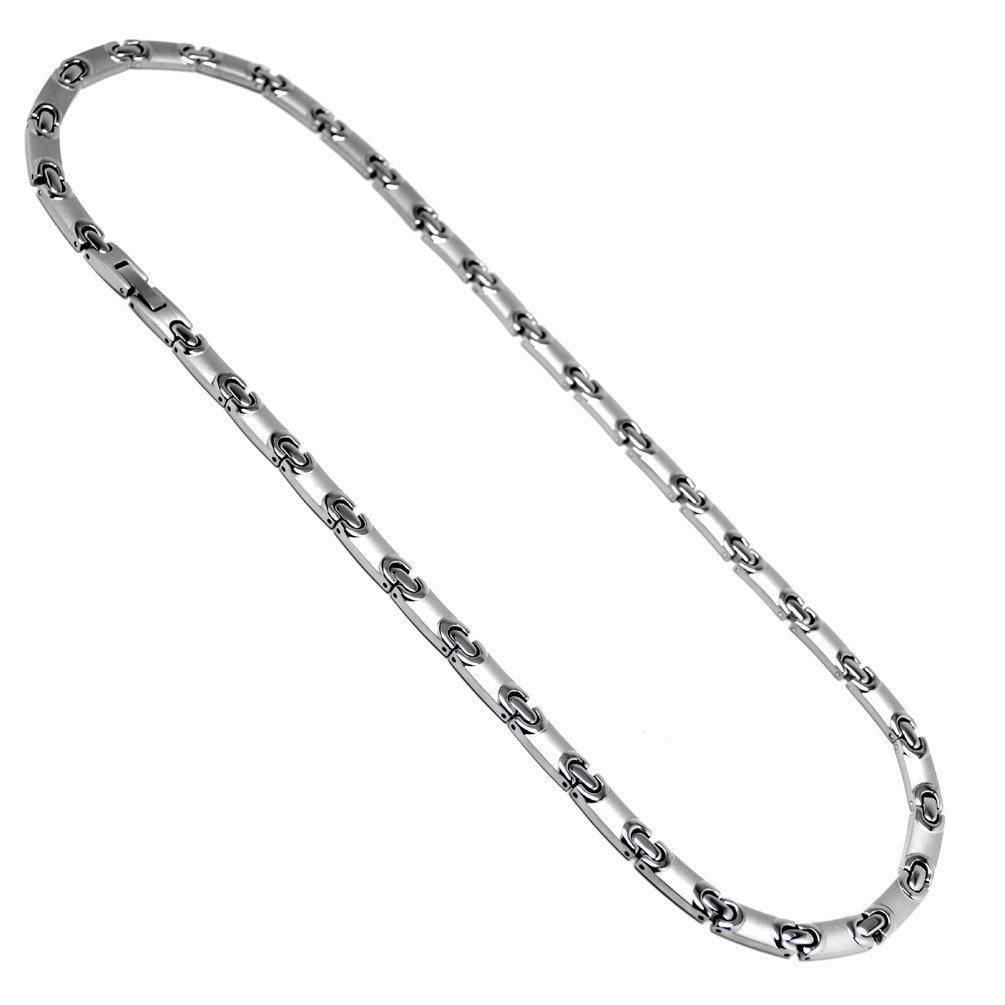 Accents Kingdom Men's Premium Titanium Power Flat Link Golf Sports Necklace T9 - Durable Titanium Jewelry for Golfers & Athletes - Perfect for Golf Tournaments, Sports Events & Everyday Wear
