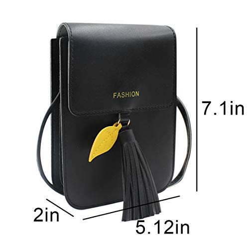 Aibearty 4 Layer Crossbody Phone Pouch - Small Leather Shoulder Bag with Tassel for Women | Perfect for Travel, Shopping & Everyday Use